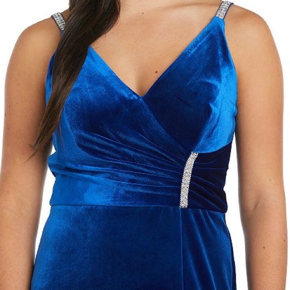 Nightway Stretch Velvet Faux Wrap Evening Gown size 10 brand new - Picture 3 of 11